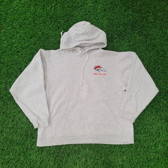 LEE Denver-Broncos Hoodie Womens Medium 22x22 Boxy Baggy Crop - Picture 1 of 14
